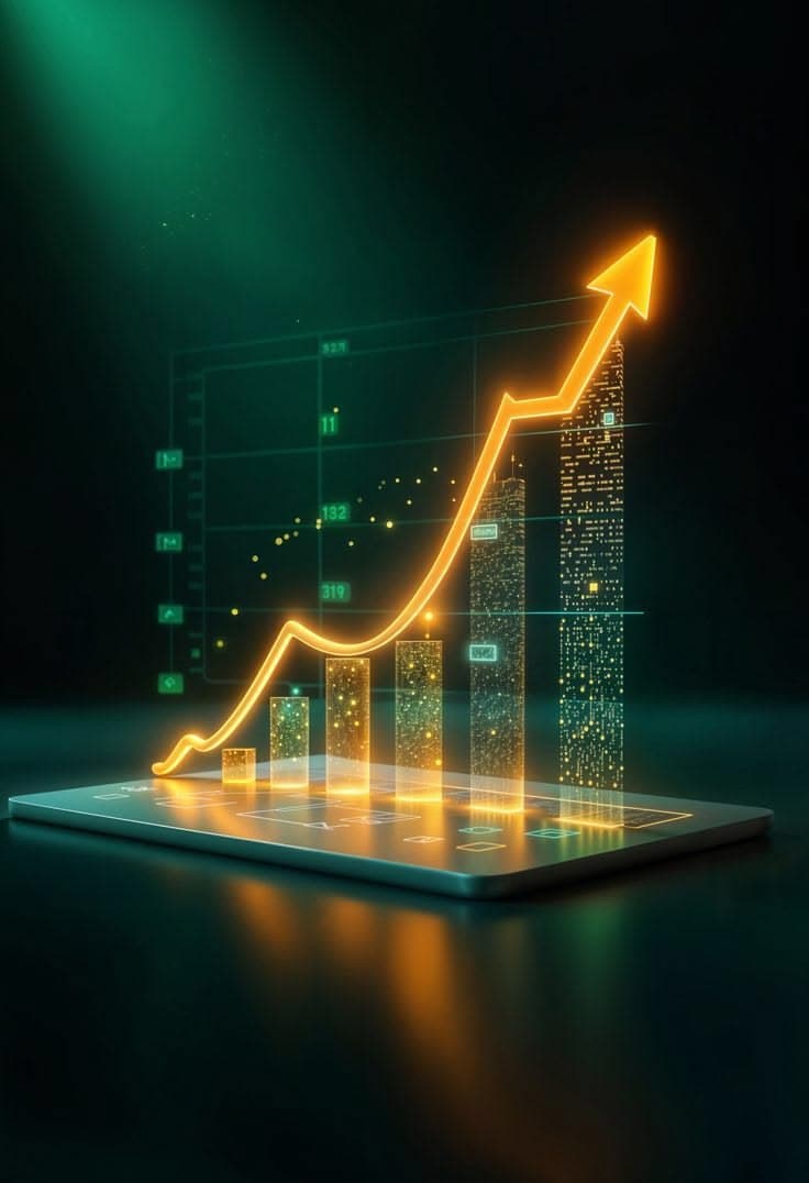 Business metrics analysis chart layout